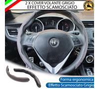 2 X COVER VOLANTE EFFETTO CAMOSCIO COLORE GRIGIO PER HYUNDAI I30 MK3