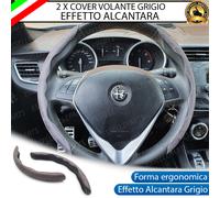 2 X COVER VOLANTE EFFETTO CAMOSCIO COLORE GRIGIO PER HYUNDAI INSTER