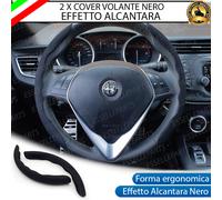 2 X COVER VOLANTE EFFETTO CAMOSCIO COLORE NERO PER HYUNDAI INSTER