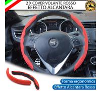 2 X COVER VOLANTE EFFETTO CAMOSCIO COLORE ROSSO PER BYD ATTO 2