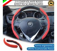 2 X COVER VOLANTE EFFETTO CAMOSCIO COLORE ROSSO PER VOLKSWAGEN ID BUZZ