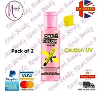 2 X Crazy Color Semi Permanente Tinta Capelli Avvertenze UV 100 ML ( Pacco Di 2)