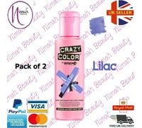 2 X Crazy Color Semi Permanente Tinta Capelli Lilla - 100ml (Confezione 2)