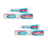 2 x Crema Adesiva Corega Super Denture Gusto Menta 70g - SPEDIZIONE GRATUITA