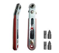 2 x cricchetto da 1/4 pollici, cricchetto da 103 mm per punte per bicicletta, mini chiave a cricchetto con 4 teste bit, cacciavite reversibile da 1/4 pollici, mini cacciavite a cricchetto per piccoli