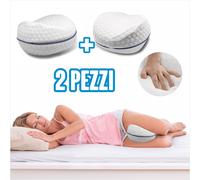 2 X CUSCINO PER GAMBE MEMORY FOAM SUPPORTO ORTOPEDICO GINOCCHIA SCHIENA LAVABILE