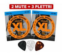 2 x D'ADDARIO EXL110 REGULAR LIGHT MUTA DI CORDE CHITARRA ELETTRICA 010-046