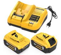 2 X DCB184 5.0Ah di ricambio per DeWalt 18V per DeWalt batteria 18V DCB182 DCB180 DCB184 DCB200 DCB182 DCB181 DCB201 + per Dewalt caricatore 18V 3A batteria attrezzi Goodexo