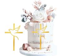 2 x Decorazioni per torte religiose con colomba della croce, cake topper per cresima, fidanzamento, battesimo, adatto a ragazzi e ragazze