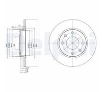 2 x DELPHI BG2213 Disco freno per CITROËN,PEUGEOT