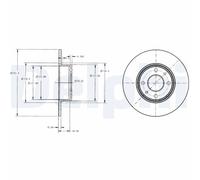Delphi Disco freno BG2322 posteriore pieno – kit 2 pezzi