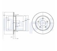 2 x DELPHI BG2332 Disco freno per FORD,LANCIA