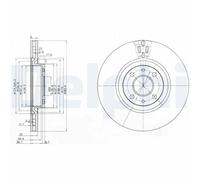 2 x DELPHI BG2407 Disco freno per ABARTH,ALFA ROMEO,FIAT,LANCIA,NISSAN