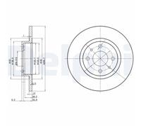 2 x DELPHI BG2411 Disco freno per ALFA ROMEO,CHRYSLER,FIAT,LANCIA