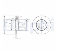 2 x DELPHI BG2454 Disco freno per SEAT,VW