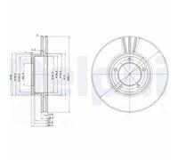 Delphi Disco freno BG2507 ventilato anteriore - Kit coppia per Jaguar, Daimler