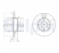 2x Disco freno ventilato BG2668 DELPHI per AUDI COUPE B3 80 B4 Tre volumi