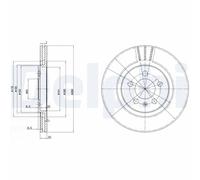 2 x DELPHI BG2713 Disco freno per SEAT,VW