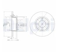 Dischi freno DELPHI BG2752, anteriore, pieno, 2 Pezzo