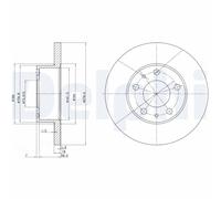 2 x DELPHI BG2845 Disco freno per CITROËN,FIAT,PEUGEOT