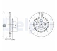 Dischi freno DELPHI BG3061 anteriore, ventilato, 2 Pezzo