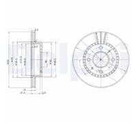 Delphi Disco freno BG3206 ventilato anteriore Ø232 mm per Nissan Almera I – 2 pezzi