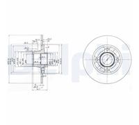 2 x DELPHI BG3360 Disco freno per RENAULT