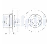 Delphi Dischi freno BG3505 posteriore pieni – kit coppia (2 pezzi)
