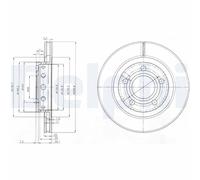 2 x DELPHI BG3525 Disco freno per AUDI