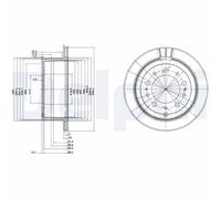 2x Disco freno ventilato BG3534 DELPHI per TOYOTA LEXUS