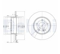 Delphi Dischi freno BG3602 posteriore pieni 2 pezzi