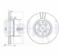 Delphi Disco freno BG3696 – anteriore ventilato – kit coppia per Ford, VW, SEAT
