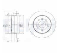 Delphi Disco freno BG3710 posteriore pieno 2 pezzi per Mercedes-Benz Classe A Vaneo