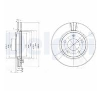 2 x DELPHI BG3715 Disco freno per CHRYSLER,DODGE