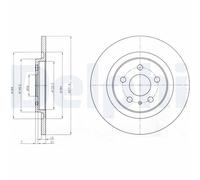 2 x DELPHI BG3741 Disco freno per CITROËN,FIAT,LANCIA,PEUGEOT