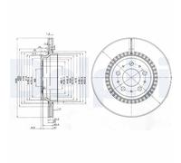 Dischi freno DELPHI BG3782C posteriore, ventilato, 2 Pezzo