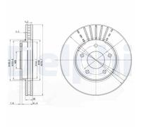 2 x DELPHI BG3816 Disco freno per NISSAN