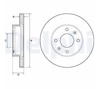 2 x DELPHI BG3935C Disco freno per HYUNDAI,KIA