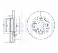 Delphi Disco freno BG3939 ventilato anteriore per AUDI A6 C6 - kit 2 pezzi