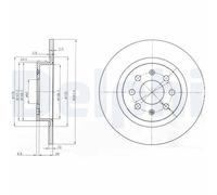 2 x DELPHI BG3945 Disco freno per ABARTH,FIAT,OPEL,VAUXHALL