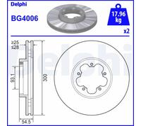 2 x DELPHI BG4006 Disco freno per FORD