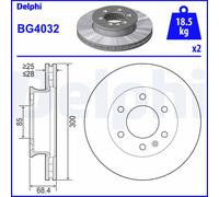 2 x DELPHI BG4032 Disco freno per MERCEDES-BENZ,VW