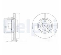 2 x DELPHI BG4054 Disco freno per TOYOTA