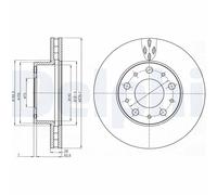 2 x DELPHI BG4059 Disco freno per CITROËN,FIAT,PEUGEOT
