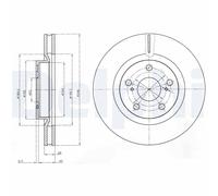 Delphi Disco freno BG4114C anteriore ventilato 2 pezzi per Toyota Lexus