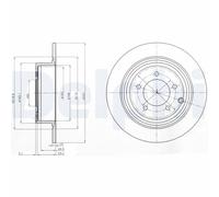 Delphi Disco freno BG4169 posteriore, pieno, kit 2 pezzi per Chrysler Citroën Dodge Jeep Mitsubishi