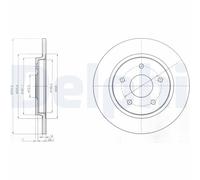 Dischi freno DELPHI BG4247 posteriore, pieno, 2 Pezzo