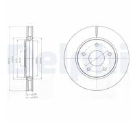 Delphi Disco freno BG4248 ventilato anteriore - Kit 2 pezzi per Fiat VW Chrysler Dodge