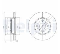 Dischi freno DELPHI BG4274 anteriore, ventilato, 2 Pezzo