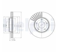 Delphi Dischi freno BG4282C anteriore ventilato 2 pezzi per NISSAN